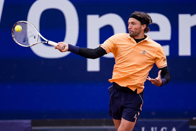 MUNICH, GERMANY - APRIL 15: Arthur Rinderknech (FRA) during the BMW Open by Bitpanda Singles match between Arthur Rinderknech (FRA) vs Joao Fonseca (BRA) at MTTC Iphitos on April 15, 2026 in Munich, Germany. Bavaria Germany Copyright: xSteffiexWunderlx