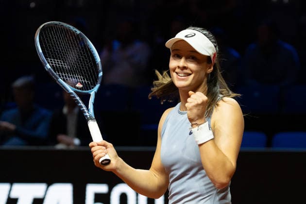 Zeynep Sonmez (TUR) im Bild, Jubel, Emotion, Freude, Geste, GER, Zeynep Sonmez vs. Jasmine Paolini, Tennis, ATP, Tennis Herren Turnier, WTA, Tennis Damen 500, Porsche Tennis Grand-Prix, 15.04.2026, GER, Zeynep Sonmez vs. Jasmine Paolini, Tennis, ATP-Turnier, WTA 500, Porsche Tennis Grand-Prix, 15.04.2026, Stuttgart Copyright: xEibner-Pressefoto EdwardxCheungx EP_ECG