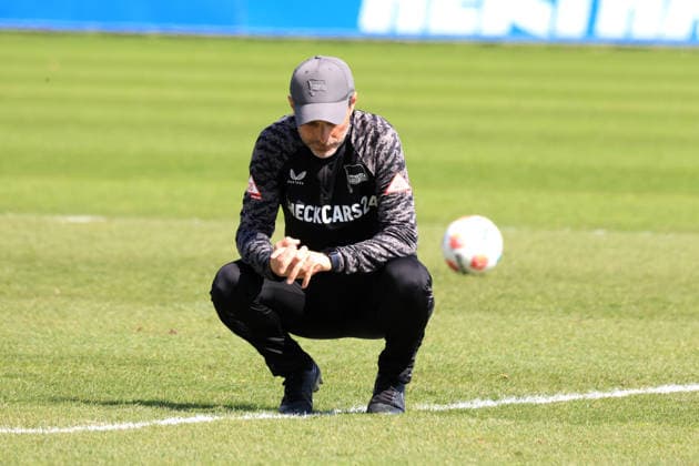 DEU, DFL, 2. FBL, Hertha BSC , Training 15.04.2026, Berliner Olympiastadion, Berlin, DEU, DFL, 2. FBL, Hertha BSC , Training im Bild Cheftrainer Stefan Leitl (Hertha BSC Berlin) DFL - regulations prohibit any use of Photographs as image sequences and or quasi-video