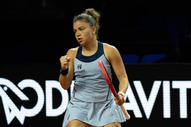 Jasmine Paolini (ITA), Jubel, Emotion, Geste, GER, Zeynep Sonmez vs. Jasmine Paolini, Tennis, ATP, Tennis Herren Turnier, WTA, Tennis Damen 500, Porsche Tennis Grand-Prix, 15.04.2026, GER, Zeynep Sonmez vs. Jasmine Paolini, Tennis, ATP-Turnier, WTA 500, Porsche Tennis Grand-Prix, 15.04.2026, Stuttgart Copyright: xEibner-Pressefoto EdwardxCheungx EP_ECG