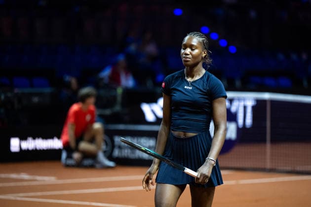 Noma Noha Akugue (Deutschland) im Bild, Alycia Parks (USA) vs Noma Noha Akugue (Deutschland), 1. Runde, GER, Porsche Tennis Grand Prix Stuttgart, WTA, Tennis Damen 500, 15.04.2026 GER, Porsche Tennis Grand Prix Stuttgart, WTA 500, 15.04.2026 Stuttgart Copyright: xEibner-Pressefoto Memmlerx EP_MMR