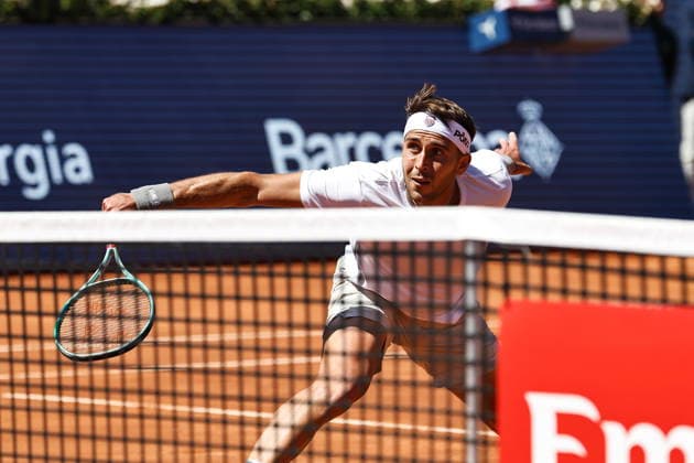 Tomas Martin Etcheverry (ARG), APRIL 15, 2026 - Tennis : Etcheverry during singles 2nd round match against Nuno Borges on the Barcelona Open Banc Sabadell tennis tournament at the Real Club de Tenis de Barcelona in Barcelona, Spain. Noxthirdxpartyxsales  aflo_327026340