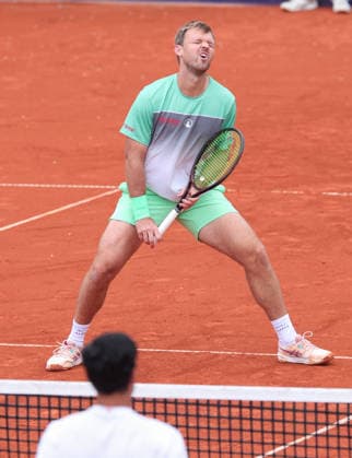 Kevin Krawietz reagiert veraergert,Aerger,enttaeuscht, Enttaeuschung,Emotion, Tim Puetz (Kappe), Herren Doppel, Men s Doubles Copyright: xJuergenxHasenkopfx