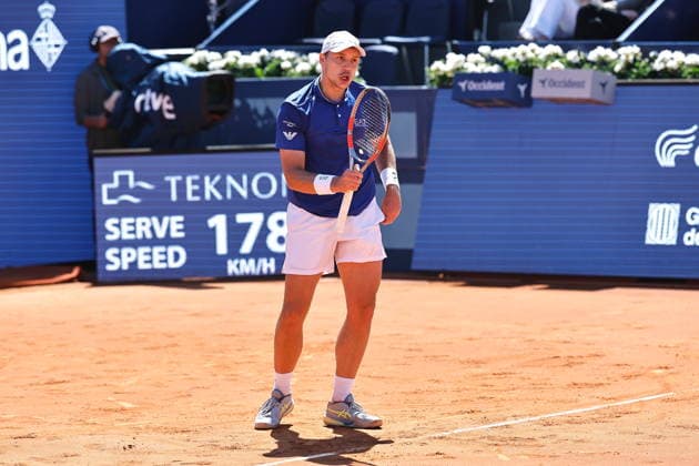 Hamad Medjedovic (SRB), APRIL 15, 2026 - Tennis : Medjedovic celebrate after a point during singles 2nd round match against Alex De Minaur on the Barcelona Open Banc Sabadell tennis tournament at the Real Club de Tenis de Barcelona in Barcelona, Spain. Noxthirdxpartyxsales  aflo_327027892