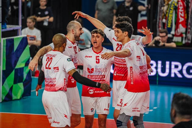 Volleyball Herren CEV Cup 2026 Finale SVG Lüneburg vs. Gas Sales Bluenergy 15.04.2026 Das Team von Gas Sales Bluenergy PIACENZA jubelt
