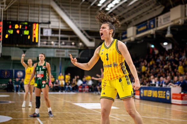 Basketball Berlin 15.04.2026 DBBL 1. Bundesliga Saison 2025 2026 Playoffs Halbfinale Spiel 3 Alba Berlin - Rutronik Stars Keltern Theresa Simon (Alba, No.03)