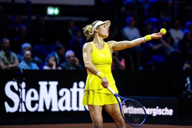 Laura Siegemund (Deutschland) im Bild, Laura Siegemund (Deutschland) vs Iga Swiatek (Polen), GER, Porsche Tennis Grand Prix Stuttgart, WTA, Tennis Damen 500, 15.04.2026 GER, Porsche Tennis Grand Prix Stuttgart, WTA 500, 15.04.2026 Stuttgart Copyright: xEibner-Pressefoto Memmlerx EP_MMR