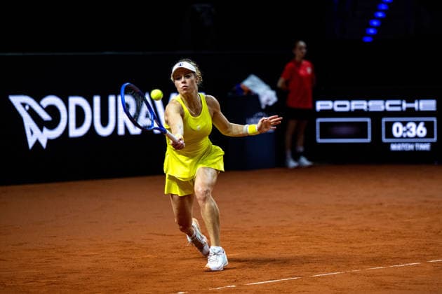 Laura Siegemund (Deutschland) im Bild, Laura Siegemund (Deutschland) vs Iga Swiatek (Polen), GER, Porsche Tennis Grand Prix Stuttgart, WTA, Tennis Damen 500, 15.04.2026 GER, Porsche Tennis Grand Prix Stuttgart, WTA 500, 15.04.2026 Stuttgart Copyright: xEibner-Pressefoto Memmlerx EP_MMR