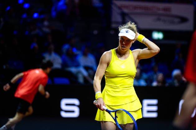 Laura Siegemund (Deutschland) im Bild, Laura Siegemund (Deutschland) vs Iga Swiatek (Polen), GER, Porsche Tennis Grand Prix Stuttgart, WTA, Tennis Damen 500, 15.04.2026 GER, Porsche Tennis Grand Prix Stuttgart, WTA 500, 15.04.2026 Stuttgart Copyright: xEibner-Pressefoto Memmlerx EP_MMR