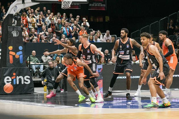 easyCredit Basketball Bundesliga, 23. Spieltag, Niners Chemnitz -Ratiopharm Ulm 15.04.2026 ab 20:00 Uhr Chemnitz, Chemnitz Arena Im Foto: Kevin Yebo(0) easyCredit Basketball Bundesliga, 23. Spieltag, Niners Chemnitz - Ratiopharm Ulm Chemnitz Sachsen Deutschland