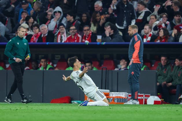 GER, CL Viertelfinale FC Bayern Muenchen (GER) vs Real Madrid (ESP) 15.04.2026, Allianz Arena, München, GER, CL Viertelfinale FC Bayern Muenchen (GER) vs Real Madrid (ESP), im Bild picture shows Torjubel Jubel zum 1:2 durch Arda Güler Arda Gueler (Real Madrid 15)