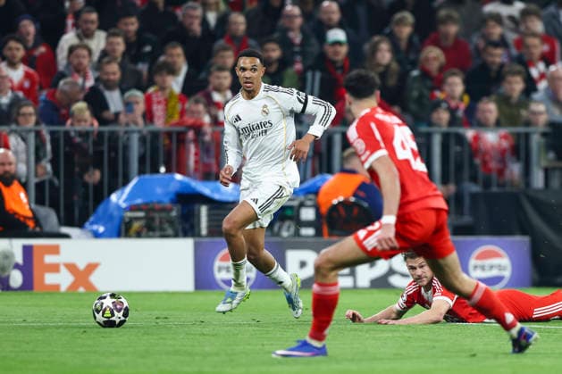 Bayern Munich v Real Madrid, UEFA Champions League Real Madrid defender Trent Alexander-Arnold (12) in action during the Bayern Munich v Real Madrid UEFA Quarter-Final 2nd-Leg Champions League match at Allianz Arena, Munich, Germany on 15 April 2026 Credit: Ian Stephen Every Second Media Editorial use only. All images are copyright Every Second Media Limited. No images may be reproduced without prior permission. Copyright: xIMAGO EveryxSecondxMediax ESM-1914-0031 IanxStephenx xEveryxSecondxMediax
