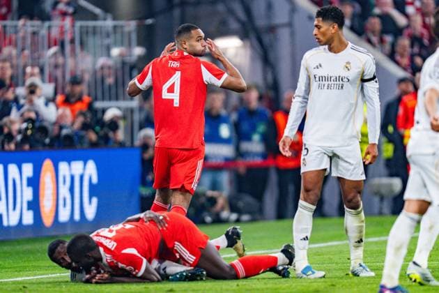 15.04.2026, FC Bayern München vs. Real Madrid, UEFA Champions League, Viertelfinale-Rückspiel Jonathan Tah (FC Bayern Muenchen, 4) Regulations prohibit any use of photographs as image sequences and or quasi video Copyright: xBahhoxKarax