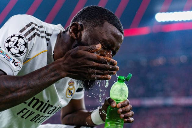15.04.2026, FC Bayern München vs. Real Madrid, UEFA Champions League, Viertelfinale-Rückspiel Antonio Rüdiger (Real Madrid, 22) Regulations prohibit any use of photographs as image sequences and or quasi video Copyright: xBahhoxKarax