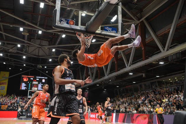 easyCredit Basketball Bundesliga, 23. Spieltag, Niners Chemnitz -Ratiopharm Ulm 15.04.2026 ab 20:00 Uhr Chemnitz, Chemnitz Arena Im Foto: easyCredit Basketball Bundesliga, 23. Spieltag, Niners Chemnitz - Ratiopharm Ulm Chemnitz Sachsen Deutschland