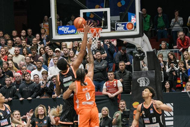 easyCredit Basketball Bundesliga, 23. Spieltag, Niners Chemnitz -Ratiopharm Ulm 15.04.2026 ab 20:00 Uhr Chemnitz, Chemnitz Arena Im Foto: Kevin Yebo(0) easyCredit Basketball Bundesliga, 23. Spieltag, Niners Chemnitz - Ratiopharm Ulm Chemnitz Sachsen Deutschland