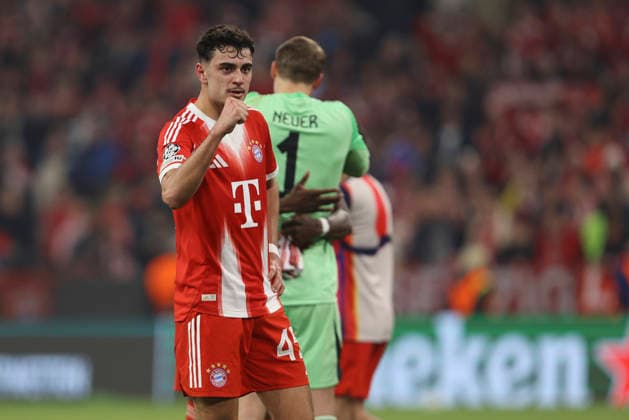 Aleksander Pavlovic (FC Bayern München) celebrate after winning during the UEFA Champions League 2025 26 Quarter-Final Second Leg match between FC Bayern München and Real Madrid CF at Football Arena Munich on April 15, 2026 in Munich, Germany. (Photo by Oliver Kaelke DeFodi Images) -