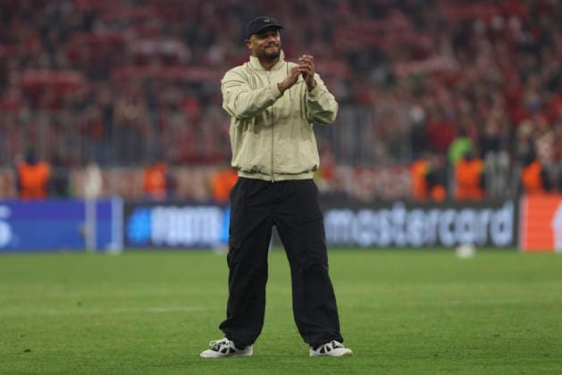 Trainer Vincent Kompany (FC Bayern München) celebrate after winning during the UEFA Champions League 2025 26 Quarter-Final Second Leg match between FC Bayern München and Real Madrid CF at Football Arena Munich on April 15, 2026 in Munich, Germany. (Photo by Oliver Kaelke DeFodi Images) -