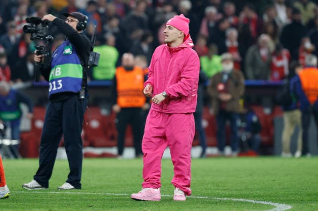 15.04.2026, xjrdrx, Fussball UEFA Champions League, FC Bayern Muenchen - Real Madrid v.l. Jubel, Freude über den Sieg Lennart Karl (FC Bayern Muenchen) (DFL DFB REGULATIONS PROHIBIT ANY USE OF PHOTOGRAPHS as IMAGE SEQUENCES and or QUASI-VIDEO) Muenchen