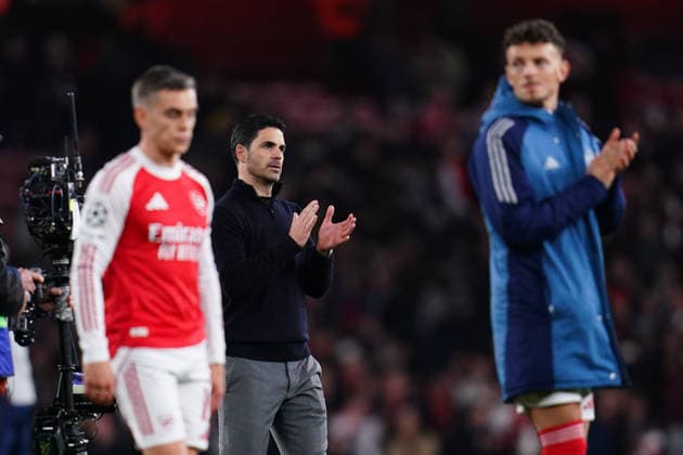 UEFA Champions League Quarter Finals Arsenal v Sporting CP Mikel Arteta manager of Arsenal applauds home support at full time during the UEFA Champions League Quarter Finals match Arsenal vs Sporting CP at Arsenal stadium, London, United Kingdom on 15 April 2026 (Photo by Harvey Murphy News Images) Copyright: xHarveyxMurphy NewsxImagesx