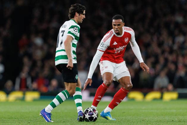 Francisco Trincao seen during UEFA Champions League quarterfinal game between teams of Arsenal FC and Sporting CP at Emirates Stadium (Maciej Rogowski Ball Raw Images) London Emirates Stadium United Kingdom Copyright: xMaciejxRogowskix MaciejRogowskiArsenalSporting2526246