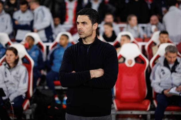 Mikel Arteta manager of Arsenal Arsenal v Sporting, UEFA Champions League, Quarter Final, Second Leg, Football, Emirates Stadium, London, UK - 15 Apr 2026London Emirates Stadium United Kingdom EDITORIAL USE ONLY No use with unauthorised audio, video, data, fixture lists, club league logos or live services. Online in-match use limited to 120 images, no video emulation. No use in betting, games or single club league player publications. Copyright: xSimonxDael Shutterstockx 16828544cj