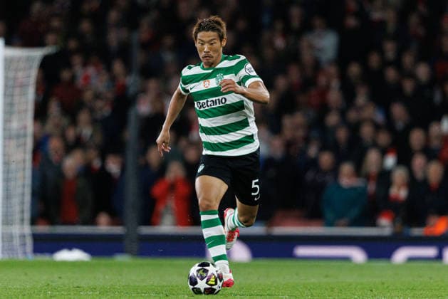 Hidemasa Morita seen during UEFA Champions League quarterfinal game between teams of Arsenal FC and Sporting CP at Emirates Stadium (Maciej Rogowski Ball Raw Images) London Emirates Stadium United Kingdom Copyright: xMaciejxRogowskix MaciejRogowskiArsenalSporting2526273
