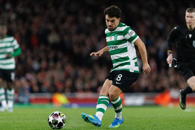 Pedro Goncalves seen during UEFA Champions League quarterfinal game between teams of Arsenal FC and Sporting CP at Emirates Stadium (Maciej Rogowski Ball Raw Images) London Emirates Stadium United Kingdom Copyright: xMaciejxRogowskix MaciejRogowskiArsenalSporting2526277