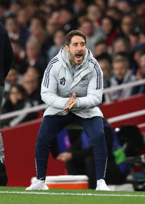 Nicolas Jover (Arsenal set-piece coach) at the Arsenal v Sporting Club Portugal UEFA Champions League match, at the Emirates Stadium, London, UK on 15th April, 2026. 