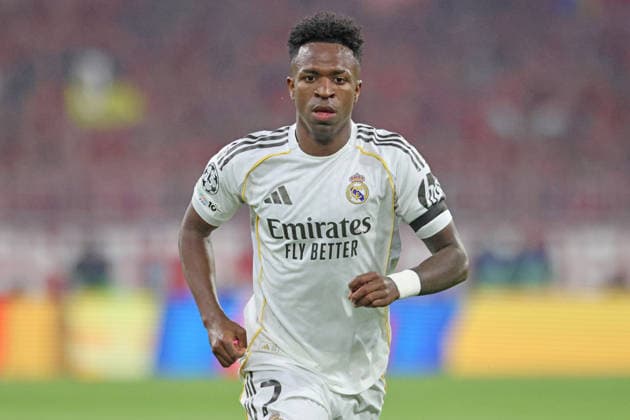 7 Vinicius Junior (Real Madrid) Portraet, Portrait, Fussball FC Bayern München - Real Madrid CF UEFA Champions League 15.04.2026 Allianz Arena FOTO: Mladen Lackovic LakoPress