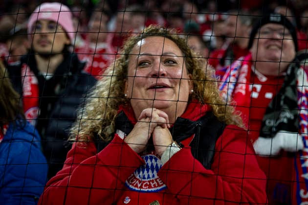 FOOTBALL : Bayer de Munich - Real Madrid - UEFA Champions League - Allianz Arena - 15 04 2026 Ambiance avec des supporters de l equipe de Bayer de Munich  Copyright: xx