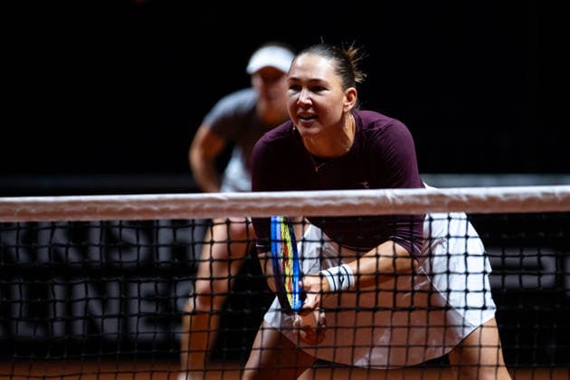 Nicole Melichar-Martinez (USA) im Bild, Viertelfinale Doppel, GER, Porsche Tennis Grand Prix Stuttgart, WTA, Tennis Damen 500, 15.04.2026 GER, Porsche Tennis Grand Prix Stuttgart, WTA 500, 15.04.2026 Stuttgart Copyright: xEibner-Pressefoto Memmlerx EP_MMR