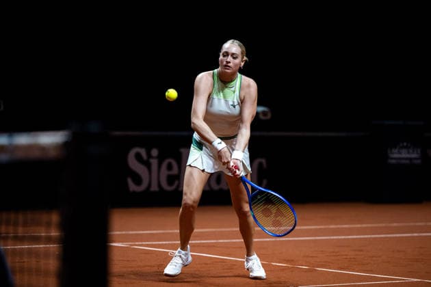 Fanny Stollar (Ungarn) im Bild, Viertelfinale Doppel, GER, Porsche Tennis Grand Prix Stuttgart, WTA, Tennis Damen 500, 15.04.2026 GER, Porsche Tennis Grand Prix Stuttgart, WTA 500, 15.04.2026 Stuttgart Copyright: xEibner-Pressefoto Memmlerx EP_MMR