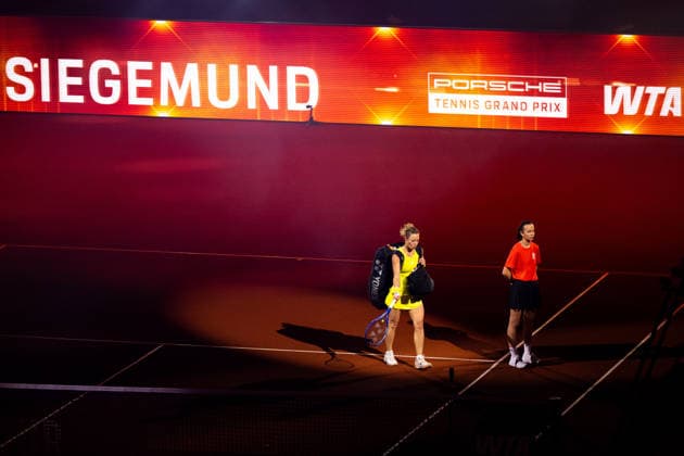 Laura Siegemund (Deutschland) im Bild, Laura Siegemund (Deutschland) vs Iga Swiatek (Polen), GER, Porsche Tennis Grand Prix Stuttgart, WTA, Tennis Damen 500, 15.04.2026 GER, Porsche Tennis Grand Prix Stuttgart, WTA 500, 15.04.2026 Stuttgart Copyright: xEibner-Pressefoto Memmlerx EP_MMR