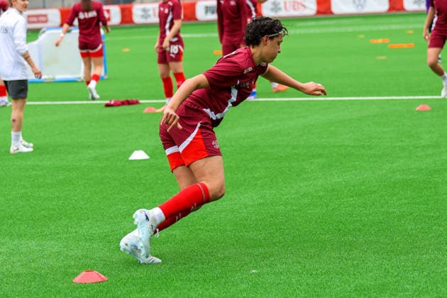 Fussball: Europa: UEFA U19 Europameisterschaft Frauen 2026 - Qualifikation, 15.04.2026 - Schweiz U19 Frauen vs. England U19 Frauen - Stadion Tissot Arena (Biel Bienne, Schweiz); Emanuela Pfister (Schweiz, 9) Biel Bienne Tissot Arena Bern Schweiz Copyright: xAmiirxAmedjouax