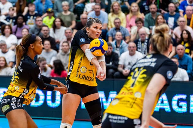 15.04.2026, GER, Volleyball, 1.Bl, Frauen, Saison 25 26, Finale PlayOff (Best of 5), VfB 91 Suhl Lotto Thueringen - Dresdner SC Mackenzie Foley (VfB 91 Suhl Lotto Thueringen) 98527 Suhl Sporthalle Wolfsgrube Thüringen Deutschland