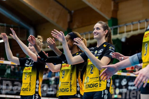 15.04.2026, GER, Volleyball, 1.Bl, Frauen, Saison 25 26, Finale PlayOff (Best of 5), VfB 91 Suhl Lotto Thueringen - Dresdner SC Irene del Carmen Ramos Mencia (VfB 91 Suhl Lotto Thueringen) 98527 Suhl Sporthalle Wolfsgrube Thüringen Deutschland