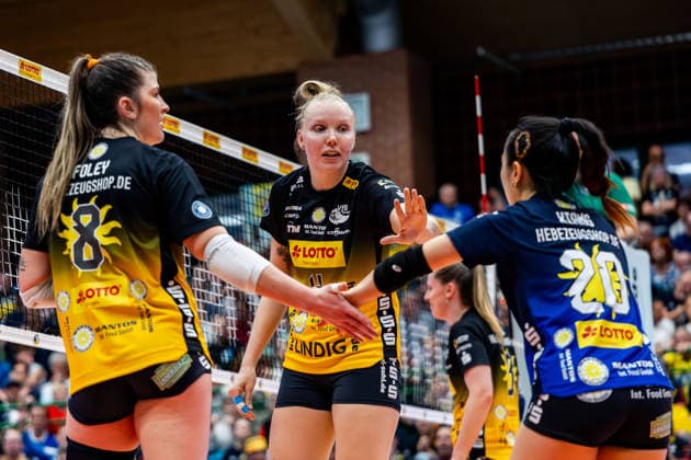 15.04.2026, GER, Volleyball, 1.Bl, Frauen, Saison 25 26, Finale PlayOff (Best of 5), VfB 91 Suhl Lotto Thueringen - Dresdner SC Roosa Laakkonen (VfB 91 Suhl Lotto Thueringen) 98527 Suhl Sporthalle Wolfsgrube Thüringen Deutschland