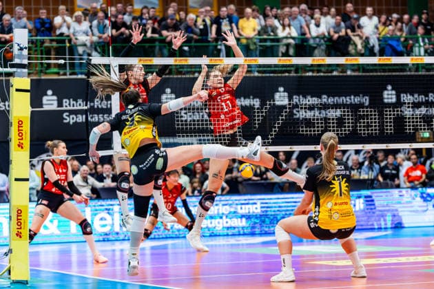 15.04.2026, GER, Volleyball, 1.Bl, Frauen, Saison 25 26, Finale PlayOff (Best of 5), VfB 91 Suhl Lotto Thueringen - Dresdner SC Mackenzie Foley (VfB 91 Suhl Lotto Thueringen) 98527 Suhl Sporthalle Wolfsgrube Thüringen Deutschland
