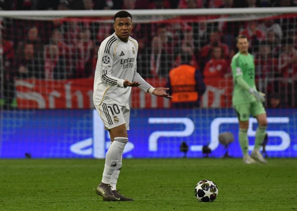 15.04.2026, Allianz Arena, München, Championsleague, FC Bayern München vs Real Madrid , im Bild Kylian Mbappe (Madrid) (Photo by Midori Ikenouchi Hasan Bratic DeFodi Images) -