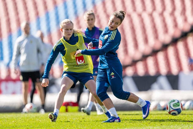 260416 Johanna Rytting Kaneryd of the Swedish women s national football team during a training session on April 16, 2026 in Gothenburg. Photo: Mathias Bergeld BILDBYRAN kod MB MB1364 fotboll football soccer fotball vm-kval kval fifa womens world cup qualifier qualifier träning practice training sverige sweden dam bbeng women kvinner Copyright: MATHIASxBERGELD BB260416MB029