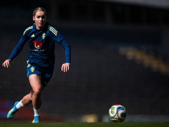 260416 Hanna Lundkvist of the Swedish women s national football team during a training session on April 16, 2026 in Gothenburg. Photo: Mathias Bergeld BILDBYRAN kod MB MB1364 fotboll football soccer fotball vm-kval kval fifa womens world cup qualifier qualifier träning practice training sverige sweden dam bbeng women kvinner Copyright: MATHIASxBERGELD BB260416MB039