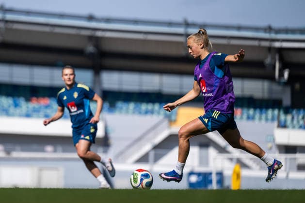 260416 Hanna Bennison of the Swedish women s national football team during a training session on April 16, 2026 in Gothenburg. Photo: Mathias Bergeld BILDBYRAN kod MB MB1364 fotboll football soccer fotball vm-kval kval fifa womens world cup qualifier qualifier träning practice training sverige sweden dam bbeng women kvinner Copyright: MATHIASxBERGELD BB260416MB047
