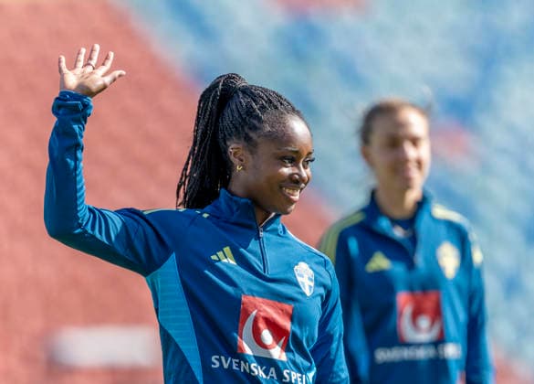 GOTHENBURG 20260416 Monica Jusu Bah during Monday s training at Ullevi in Gothenburg ahead of Saturday s World Cup qualifying match against Serbia at the National Arena in Stockholm GÖTEBORG SWEDEN x9200x