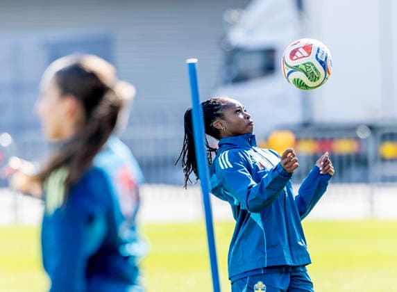 GOTHENBURG 20260416 Monica Jusu Bah during Monday s training at Ullevi in Gothenburg ahead of Saturday s World Cup qualifying match against Serbia at the National Arena in Stockholm GÖTEBORG SWEDEN x9200x
