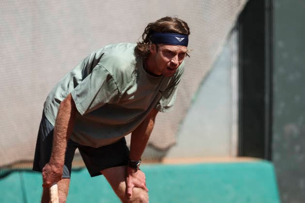 April 16, 2026, Barcelona, Barcelona, Spain: Andrey Rublev of Russia during training on Day 6 of the Barcelona Open Banc Sabadell - Conde Godo 2026 Day 6 at Real Club de Tenis Barcelona on April 16, 2026 in Barcelona, Spain. Barcelona Spain - ZUMAa181 20260416_zaa_a181_012 Copyright: xJavierxBorregox