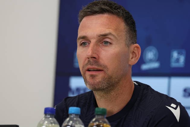 16.04.2026, xrekx, Fussball 2.Bundesliga , Karlsruher SC - Pressekonferenz v.l. Christian Eichner Trainer (Karlsruher SC) (DFL DFB REGULATIONS PROHIBIT ANY USE OF PHOTOGRAPHS as IMAGE SEQUENCES and or QUASI-VIDEO) Karlsruhe