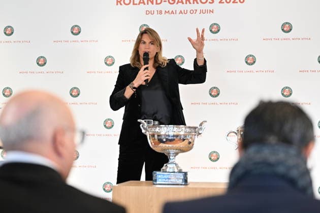 Roland Garros 2026 pre-tournament press conference, PK, Pressekonferenz PARIS, FRANCE - APRIL 16: Amelie Mauresmo, director of Roland Garros speaks during the pre-tournament press conference at the Roland Garros Stadium in Paris, France on April 16, 2026. Mustafa Yalcin Anadolu Paris France. Editorial use only. Please get in touch for any other usage.  Copyright: x2026xAnadoluxMustafaxYalcinx