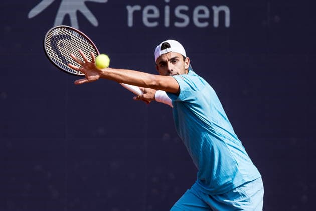 MUNICH, GERMANY - APRIL 16: Francisco Cerundolo (ARG) during the BMW Open by Bitpanda Singles match between Botic van de Zandschulp (NED) vs Francisco Cerundolo (ARG) at MTTC Iphitos on April 16, 2026 in Munich, Germany. Bavaria Germany Copyright: xSteffiexWunderlx