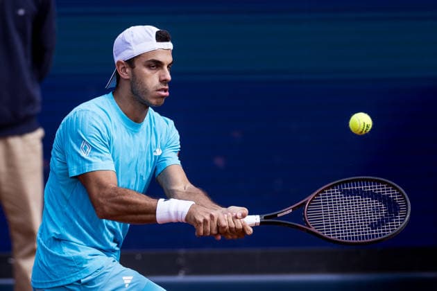 MUNICH, GERMANY - APRIL 16: Francisco Cerundolo (ARG) during the BMW Open by Bitpanda Singles match between Botic van de Zandschulp (NED) vs Francisco Cerundolo (ARG) at MTTC Iphitos on April 16, 2026 in Munich, Germany. Bavaria Germany Copyright: xSteffiexWunderlx